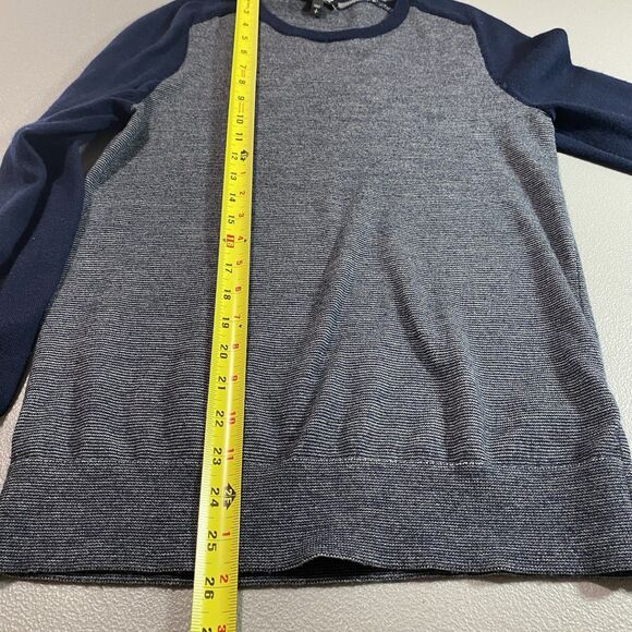 EXPRESS Mens Pullover Sweater Merino Wool Blend Long Sleeve S Blue Preppy Grunge - Picture 5 of 9